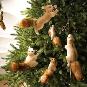 Decorações de Natal Pingente de Esquilo em Espuma, Boneco Criativo de Esquilo para Árvore de Natal, Pequeno Ornamento Suspenso - Product Image 5