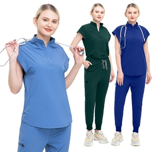 Uniformes Médicos de Secado Rápido con Cuello Alto para Mujer, Uniformes de <span class=keywords><strong>Enfermera</strong></span> para Hospital, Salón de Belleza, Spa, Consultorio Dental, Conjuntos de Uniformes para Enfermeras - Product Image 1