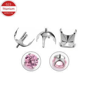 Titanium Zircon Claw Setting Base Round Meander Pattern DIY Jewelry Findings 3mm 4mm 5mm 6mm 7mm 8mm 2mm 2.5mm 4.3mm 5.3mm 6.3mm - Product Image 1
