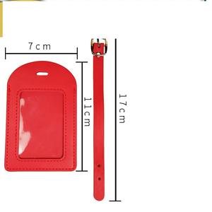 Étiquette de sac à bagages en cuir PU personnalisée, étiquette d'identification de bagage, étiquette d'identification de <span class=keywords><strong>valise</strong></span> de vol, étiquette de nom Plus bande avec fenêtre transparente en PVC - Product Image 5