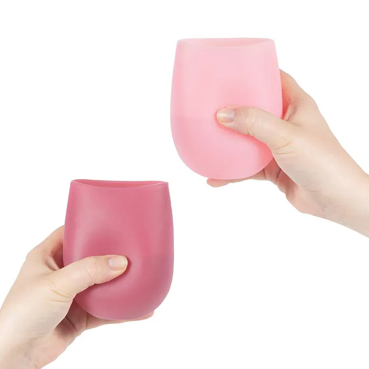 Factory Silicone BPA free 14oz Pint Unbreakable Outdoor Rubber Wine Cups for Outdoors