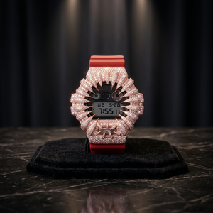 Luxury Women Stainless Steel Digital Watch <b>Red</b> Silicone Pink Crystal Bezel Case LED Display 10 Bar Water Resistance Fashion - Product Image 3