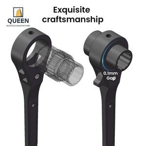 LINYI QUEEN 19x21mm Doppel-CRV-Steckschlüssel, schwarzer Ratschen-Steckschlüssel, geschmiedeter Kohlenstoffstahlgriff, Gerüstschlüssel - Product Image 4