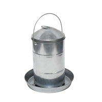 Mangeoire pour volaille en métal galvanisé avec poignée Seau d'alimentation pour poulet de grande capacité Factory Direct Heavy Duty Farm Poulet Feeder