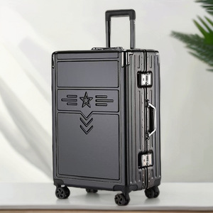 กระเป๋าเดินทางล้อลากโครงอะลูมิเนียม ขนาด 28 นิ้ว ความจุขนาดใหญ่ ล้อหมุนได้ พร้อมกุญแจรหัส สำหรับทุกเพศ สีพื้น - Product Image 1