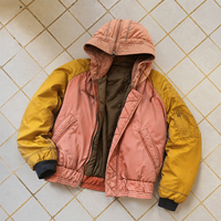 Blouson Bomber Coupe-Vent Homme Personnalisé OEM, Bloc de Couleurs, Style Vintage Délavé, Streetwear, Fermeture Éclair, Manteau d'Hiver – Vente en Gros