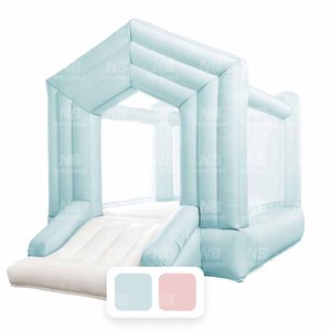 Château gonflable commercial en PVC blanc pour tout-petits, idéal pour les mariages et la location, avec fosse de jeu intégrée - Product Image 2