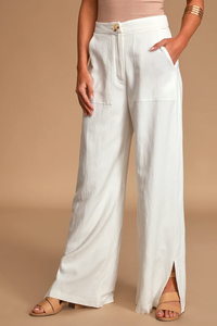 <span class=keywords><strong>Pantaloni</strong></span> da <span class=keywords><strong>donna</strong></span> di nuova moda all'ingrosso in tessuto di lino Casual a vita alta da <span class=keywords><strong>donna</strong></span> con orli a fessura <span class=keywords><strong>pantaloni</strong></span> larghi con tasche <span class=keywords><strong>laterali</strong></span> - Product Image 6