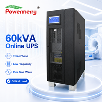 Powermerry 33-60 60kVA UPS Industrial en Línea Trifásico de Baja Frecuencia con Batería de Plomo-Ácido y Onda Sinusoidal Pura para Carga Médica Crítica