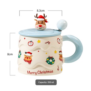 Creative Cartoon Christmas <b>Ceramic</b> <b>Mug</b> Set <b>with</b> <b>Lid</b> High Temperature Resistant Microwave Safe China Household Drinking Cup Gift - Product Image 6