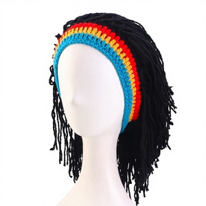 <span class=keywords><strong>Bonnet</strong></span> Perruque Rasta pour Hommes, Casquette Hip Hop Faite <span class=keywords><strong>Main</strong></span> au Crochet, Chapeau Chaud d'Hiver, Gorro, Perruque Amusante pour Fêtes, Cadeaux d'Halloween, Noël, Anniversaire - Product Image 1