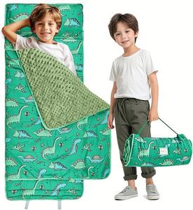 Juego de colchoneta para siesta de niños pequeños, incluye almohada y manta de felpa, 100% algodón, anti-bolitas, ideal para niñas, para siesta en guardería/preescolar - Product Image 5