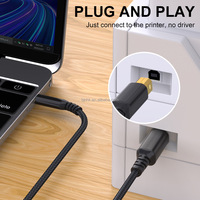 Cable USB de Nailon de 480 Mbps y 5 m/3 m/2 m/1 m para Impresoras, Computadoras, Cámaras y Auriculares con Carga Rápida de 5 A y Conductor de Cobre Puro