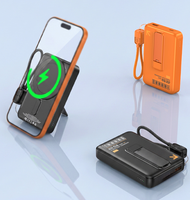 Batterie de charge sans fil magnétique LGC L-IS21A 10000mAh Type-C, charge rapide 22.5W, chargeur portable avec câble intégré et sangle de suspension