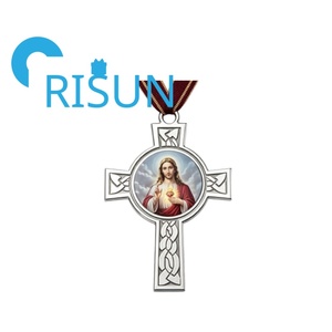 Medallón Religioso Católico, Recuerdo, Colgante, Amuleto, Cruz, Crucifijo, Sagrado Corazón de Jesús, Medallas Personalizadas - Product Image 3
