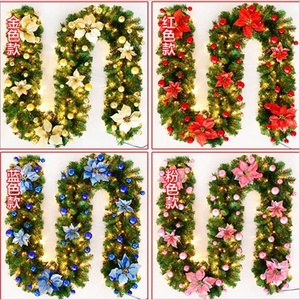 Guirlande de Noël LED en rotin de 2,7 m, décoration florale artificielle de haute qualité, chemin de table géant pour la maison/les fêtes, fleurs artificielles pas chères - Product Image 6