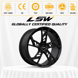 LS8121 ล้อแม็กซ์รถยนต์แบบฟอร์จ 6061‑T6 ความแข็งแรงสูง ขนาด 18‑21 นิ้ว สีดำเงา ขอบขัดเงา 5x112 5x114.3 สำหรับรถซีดานหรูหราและรถ SUV ขายส่ง - Product Image 3