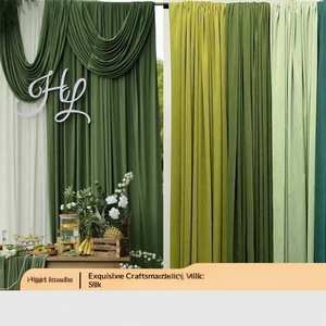 Tirai Langit-langit Pernikahan Warna Hijau Alpukat Hijau Muda 100% Poliester Kain Sutra Susu Elastis Gaya Korea Latar Belakang Luar Ruangan - Product Image 2