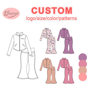 WEIWEI Polar Astarlı Kışlık Spor Ceket Pantolon Kız Çocuk Koşu Yoga Eşofman Takımı Sıcak Genç Aktif Spor Giyim Seti - Product Image 1