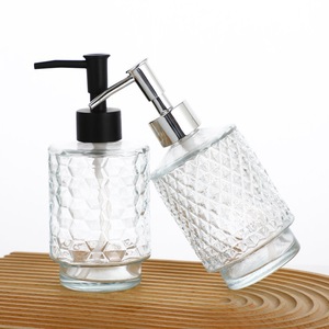 Botol Dispenser sabun kaca isi ulang 320ml dengan pompa tekan untuk sampo Lotion Gel Mandi Hotel penggunaan Spa dan kamar mandi - Product Image 3