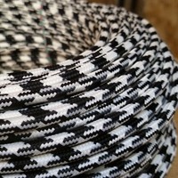 Câble tressé rond vintage 2/3*0.75, fil de cuivre textile décoratif pour accessoires d'éclairage