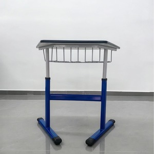 โต๊ะนักเรียนสมัยใหม่ ท็อปพลาสติก โครงเหล็ก ปรับระดับความสูงได้ 75x59x695 ซม. เฟอร์นิเจอร์โรงเรียน - Product Image 3