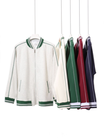 Veste de baseball à blocs de couleur avec fermeture éclair, nouvelle arrivée automne/hiver 2025, taille plus, style américain décontracté