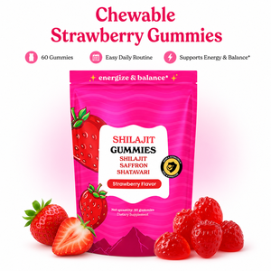 Gommose di Shilajit al Gusto Fragola con Estratto di Zafferano e Shatavari, Integratore Alimentare Naturale per il Supporto Quotidiano dell'Equilibrio Corporeo - Product Image 4