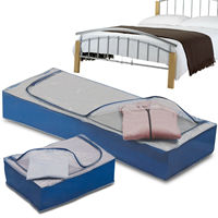 Sac de rangement géant multifonctionnel en tissu non tissé, écologique, anti-poussière, pliable, avec fermeture éclair et couvercle rabattable, pour salon