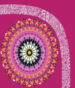 Tissu imprimé de conception de parapluie de qualité supérieure pour les robes et tuniques ethniques avec un motif floral vibrant pour les vêtements de boutique - Product Image 2