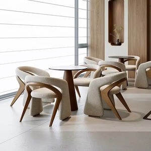 JP <span class=keywords><strong>New</strong></span> Arrival Ý phong cách thiết kế vải ghế ăn Nordic gỗ hiện đại ghế cho nhà hàng - Product Image 2