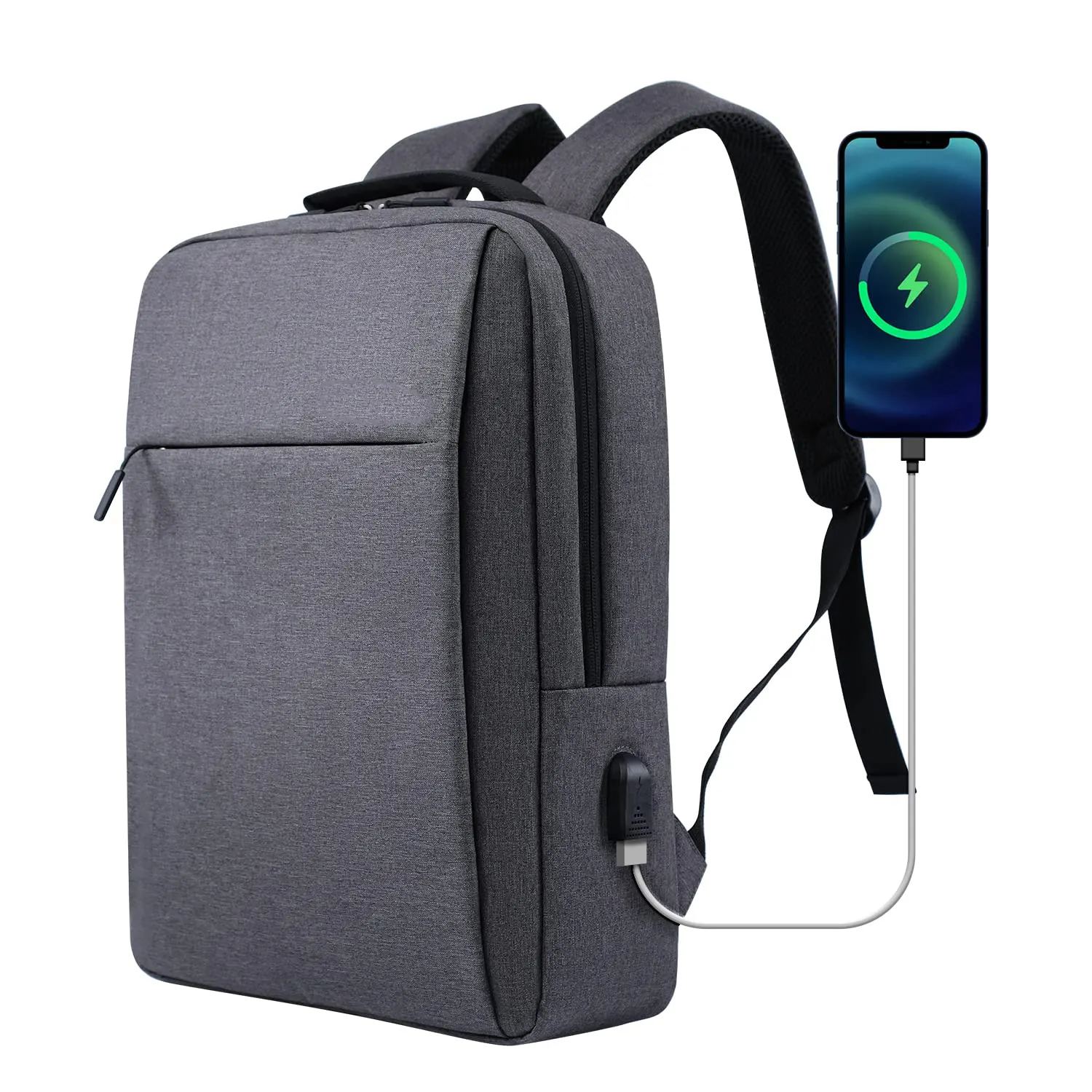 Voyage étanche gris Oxford meilleur sac à dos étanche pour ordinateur portable sac d'école étudiant sac à dos pour ordinateur portable avec USB