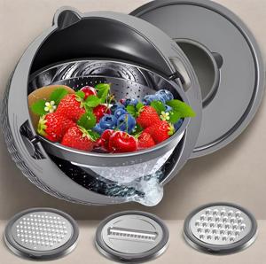 Atacado 4-1 <span class=keywords><strong>Colander</strong></span> Com <span class=keywords><strong>Bowl</strong></span> Set <span class=keywords><strong>Colander</strong></span> Com Colheres De Medição Fruit Strainer <span class=keywords><strong>Bowl</strong></span> Rotatable Kitchen <span class=keywords><strong>Colander</strong></span> Strainer <span class=keywords><strong>Bowl</strong></span> - Product Image 5