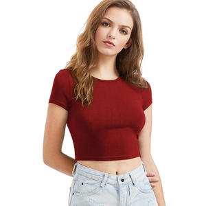 Camiseta personalizada para Mujer, Croptop Playeras, Camiseta personalizada 100% algodón, camisetas esenciales, <span class=keywords><strong>Top</strong></span> corto para Mujer - Product Image 1