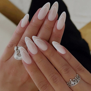 24 <span class=keywords><strong>Uñas</strong></span> Postizas Francesas Cortas Cuadradas, Sencillas y Modernas, con Adhesivos ABS, Kit de Herramientas, Suministros para <span class=keywords><strong>Uñas</strong></span> al por Mayor, Baratos - Product Image 3