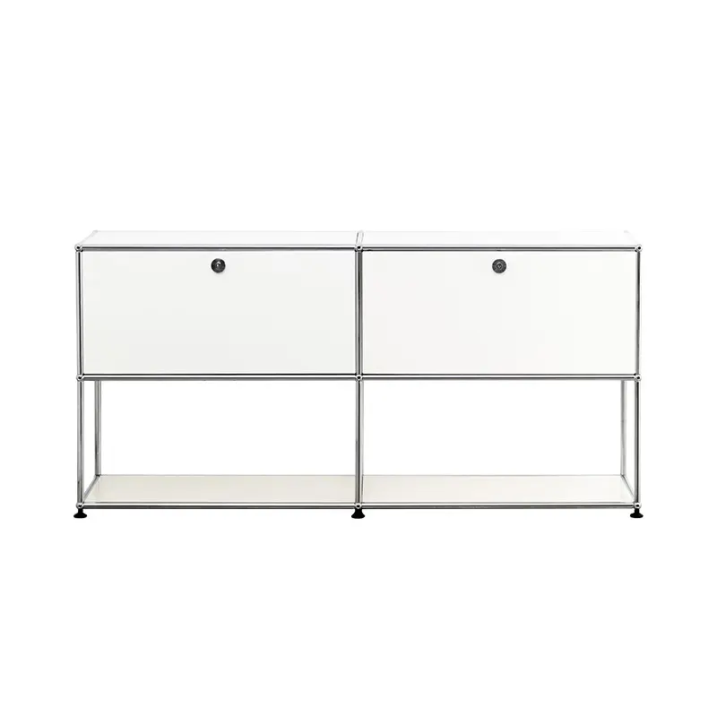 nordic modern 2 doors metal stainless steel DIY TV stand modular furniture for living room bedroom storage cabinet with caster