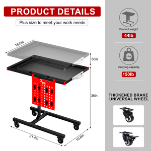 Mesa de trabajo de elevación automotriz móvil a buen <span class=keywords><strong>precio</strong></span>, bandeja de herramientas de elevación de acero y Metal para reparación de automóviles - Product Image 4