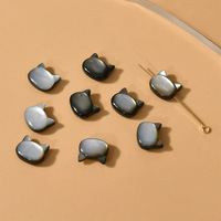 Perles de coquillage naturel noir et blanc petite tête de chat perles à trou droit pour la fabrication d'accessoires de collier de bracelet à bricoler soi-même