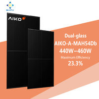 Stock UE Module solaire Aiko Type N demi-cellule Ibc Aiko-A-Mah54Db 440W 445W 450W 455W 460W raccord de panneau solaire à double verre pour la maison