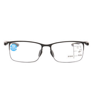 12801JJ <span class=keywords><strong>Lunettes</strong></span> <span class=keywords><strong>de</strong></span> lecture à demi-monture en métal unisexe mince Lentille progressive bloquant la lumière bleue <span class=keywords><strong>Voir</strong></span> <span class=keywords><strong>de</strong></span> loin et <span class=keywords><strong>voir</strong></span> <span class=keywords><strong>de</strong></span> <span class=keywords><strong>près</strong></span> - Product Image 5