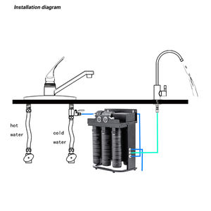 Système RO Quick Fit 600GPD, purificateur minéral alcalin KDF, <span class=keywords><strong>filtre</strong></span> à eau électrique, osmose inverse, plastique domestique sous l'évier, OEM - Product Image 5