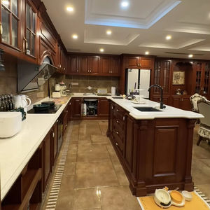 Modern çiftlik mutfak dolabı amerikan tarzı daire mutfak için katı ahşap sıkıntılı bitirmek - Product Image 2