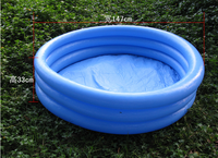 Intex 58426 Größe 147 cm x 33 cm Outdoor Wasserspaß Kristallblauer Dreiring Aufblasbarer Planschpool für Babys