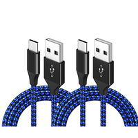 Personnaliser 1m 2m 2m Câbles de téléphone portable en nylon tressé Chargement rapide de téléphone portable d'origine Câble USB de type C