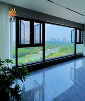 Ventana Abatible de Aluminio 6063-T5 con Rotura de Puente Térmico, Mosquitera Invisible y Cerradura Alemana para Viviendas Residenciales, Personalizable