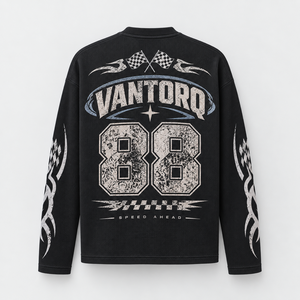 เสื้อเชิ้ตแขนยาวผู้ชาย ผ้าวาฟเฟิลถัก ทรงวินเทจ ระบายอากาศได้ดี ลายกราฟิกสำหรับแฟนรถแข่ง คอวี ทรงลำลอง สีสันตัดกัน - Product Image 4