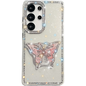 Custodia per Samsung S26 Ultra e S25 FE IMD con supporto <span class=keywords><strong>a</strong></span> farfalla, design glitterato con diamanti, protezione antiurto A36 - Product Image 5