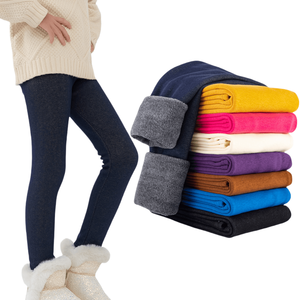 Pantalon thermique en coton pour filles, style décontracté, avec imprimé à pois, épais et chaud, pour l'hiver, vente en gros - Product Image 1