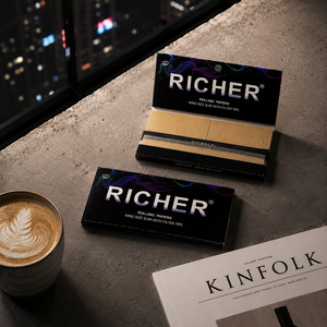 Unbleached Rolling <b>Papers</b> King Size Slim With Filter Tips Modern Design High End Custom Black Packaging Magentic Rolling <b>Paper</b> - Product Image 1