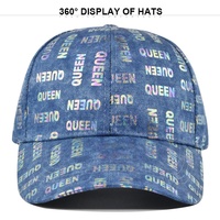 Nueva Gorra de Béisbol de Mezclilla con Estampado de REINA, Gorra de Algodón Lavada Vintage para Mujeres y Hombres, Gorra de Protección Solar Moderna con Ajuste Ajustable